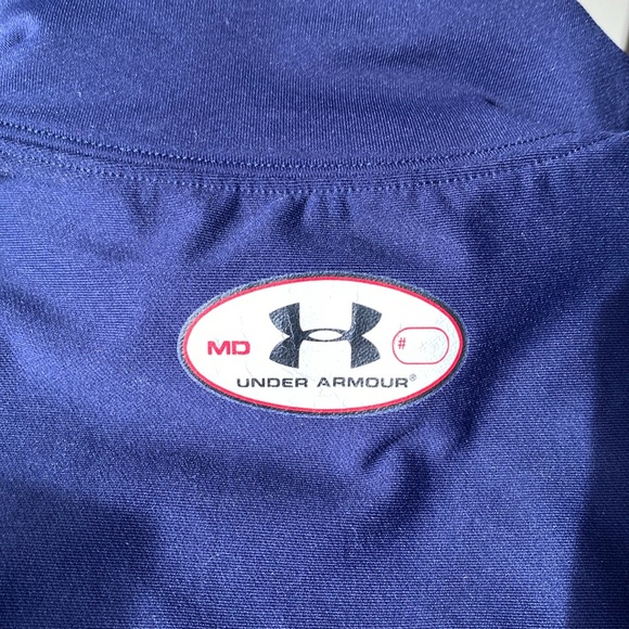 UNDER ARMOUR turtleneck longsleeve Mens Medium Blue Compression Thermal ski - Picture 4 of 7